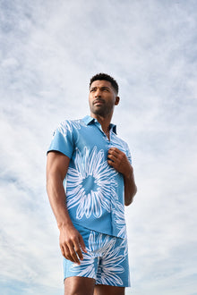 Blue Sunflower Swim Short | Blue