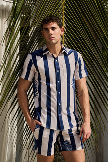 Blue Palm Weekend Shirt | Blue