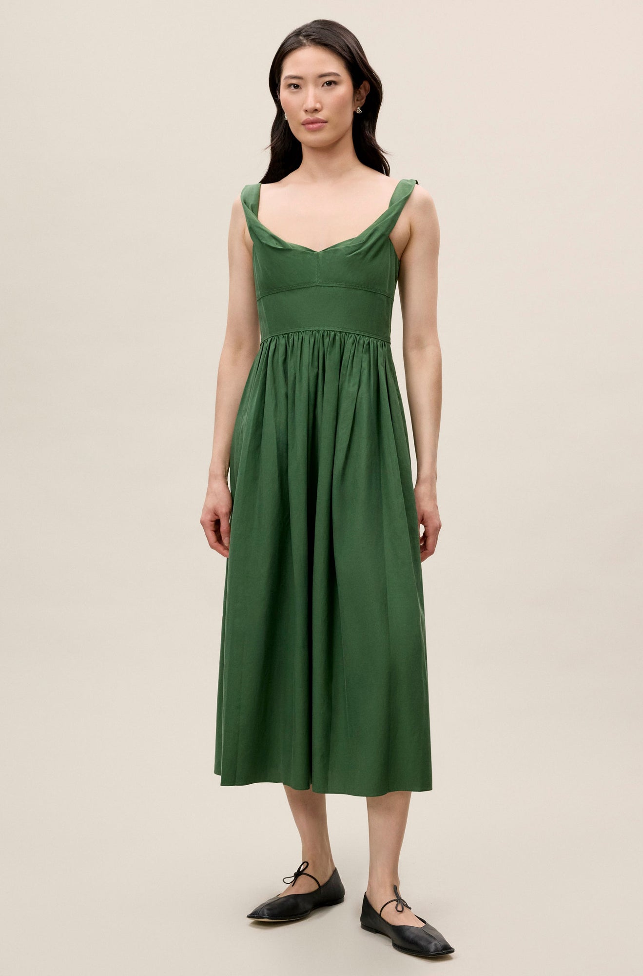 Sleeveless Midi Dress | Emerald
