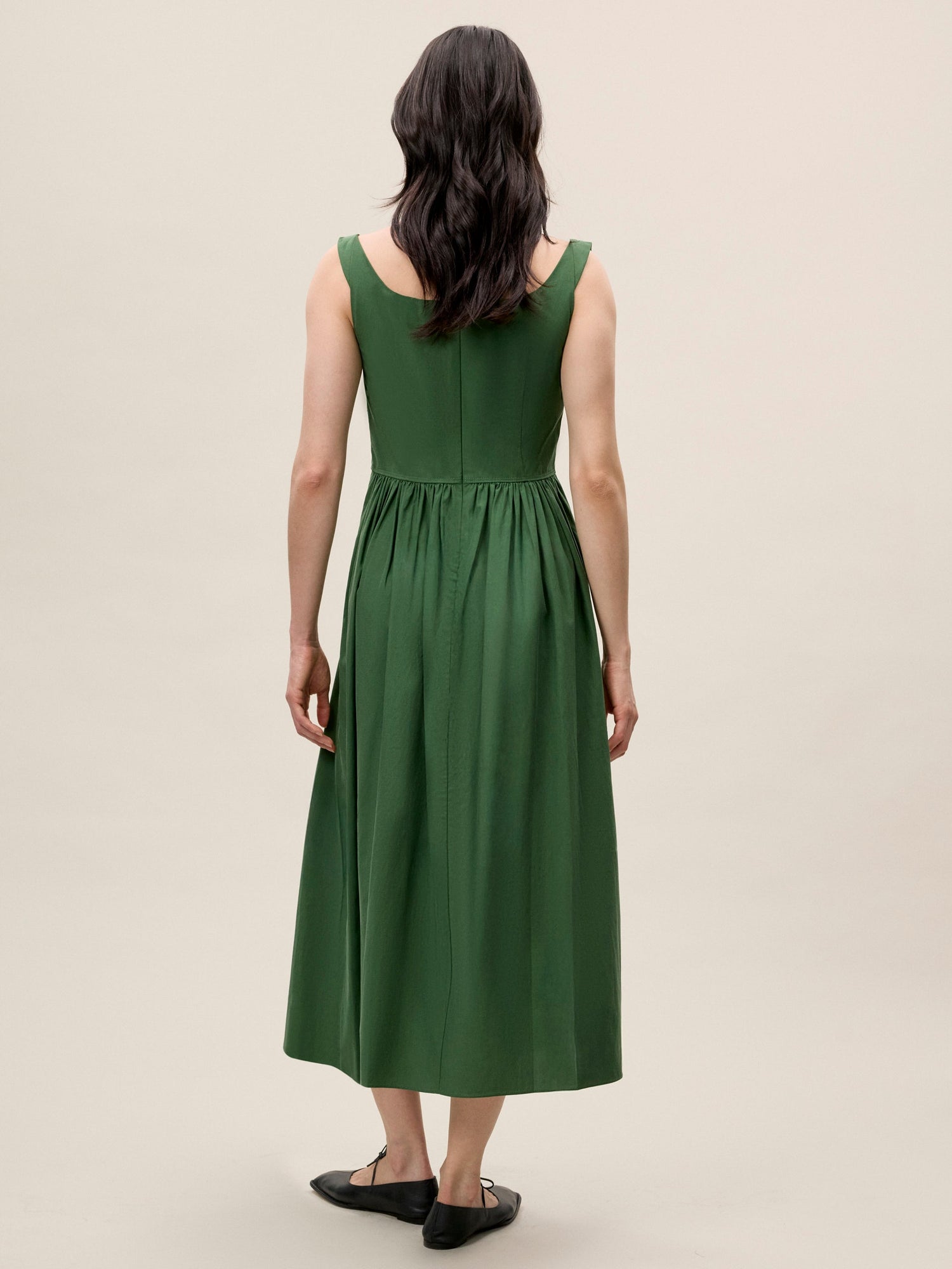 Sleeveless Midi Dress | Emerald