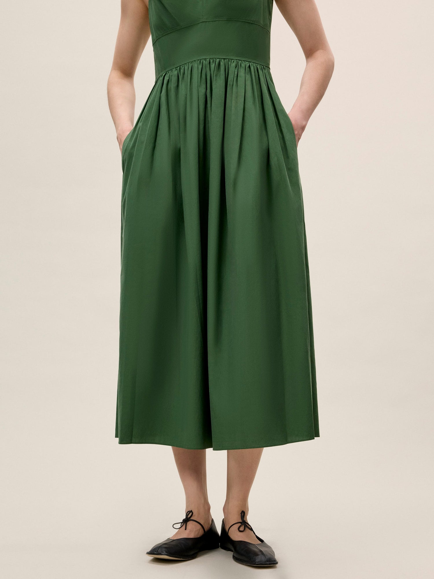 Sleeveless Midi Dress | Emerald