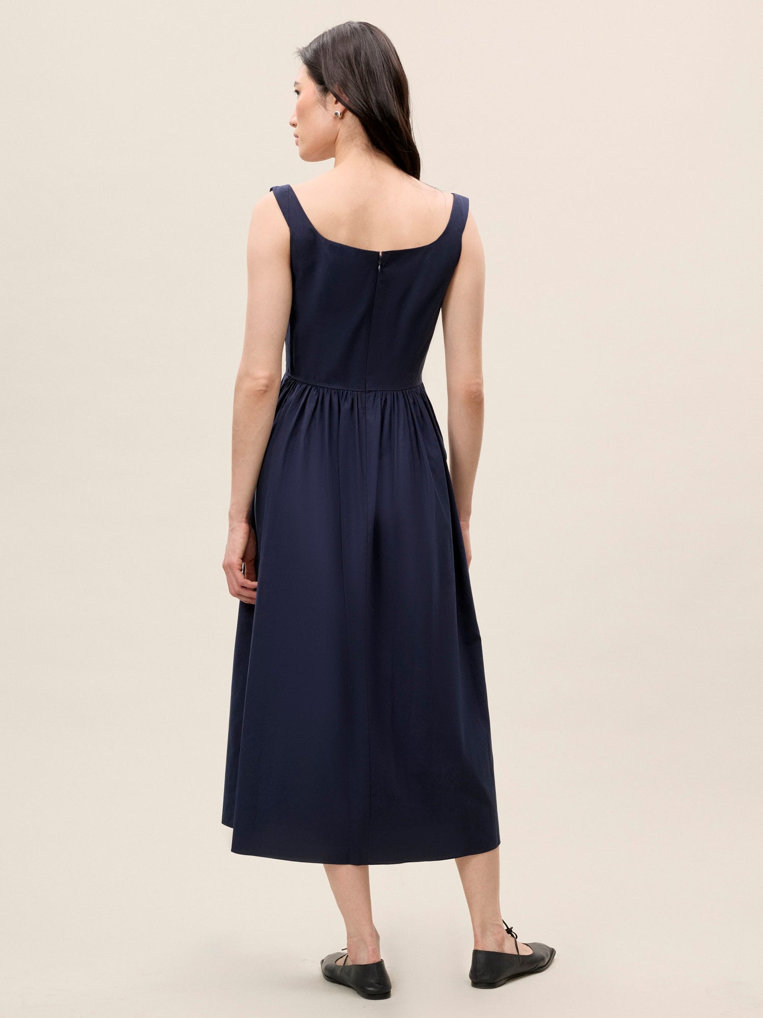 Sleeveless Midi Dress | Navy