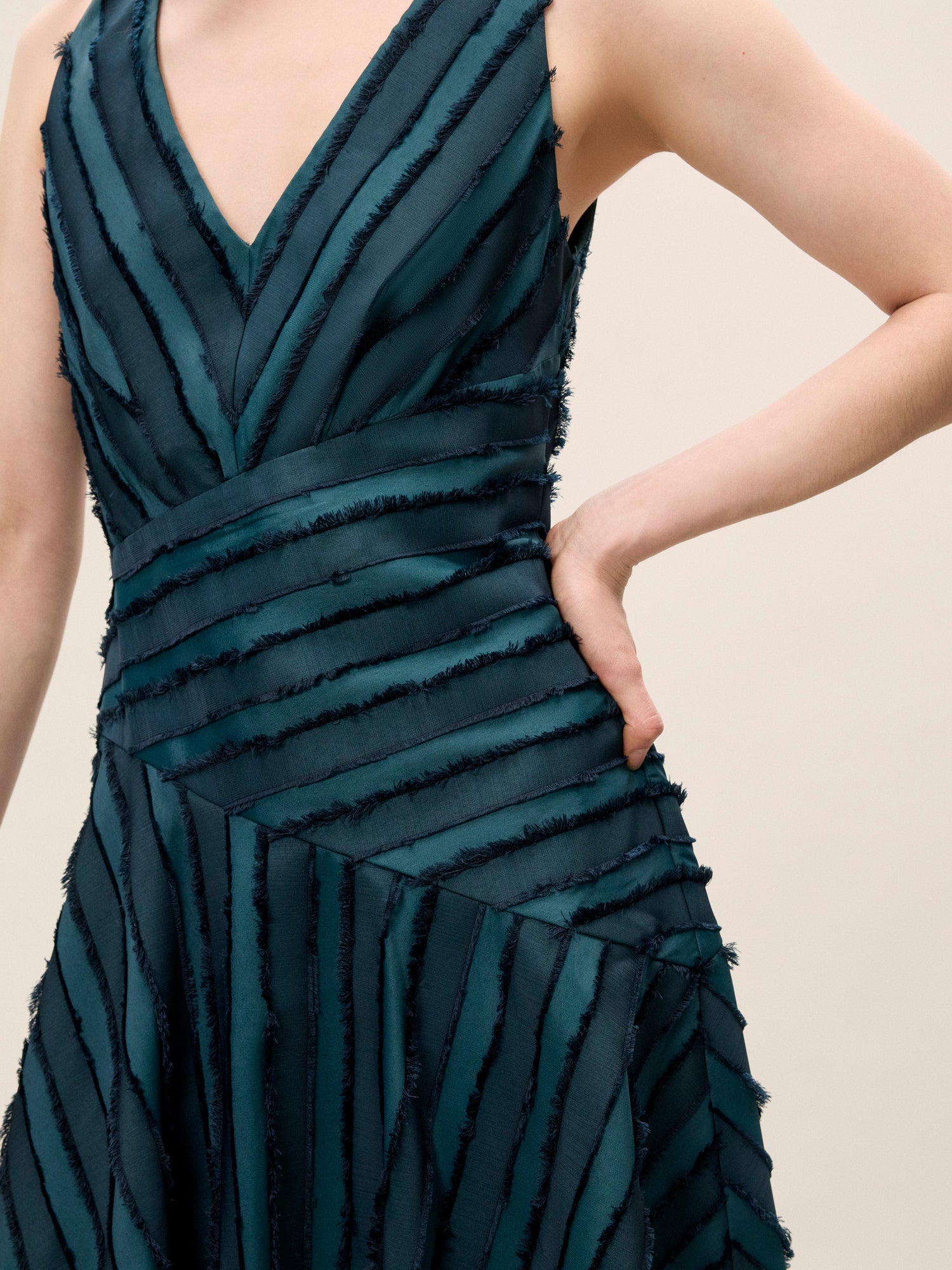 Eyelash Mini Dress | Green/Navy