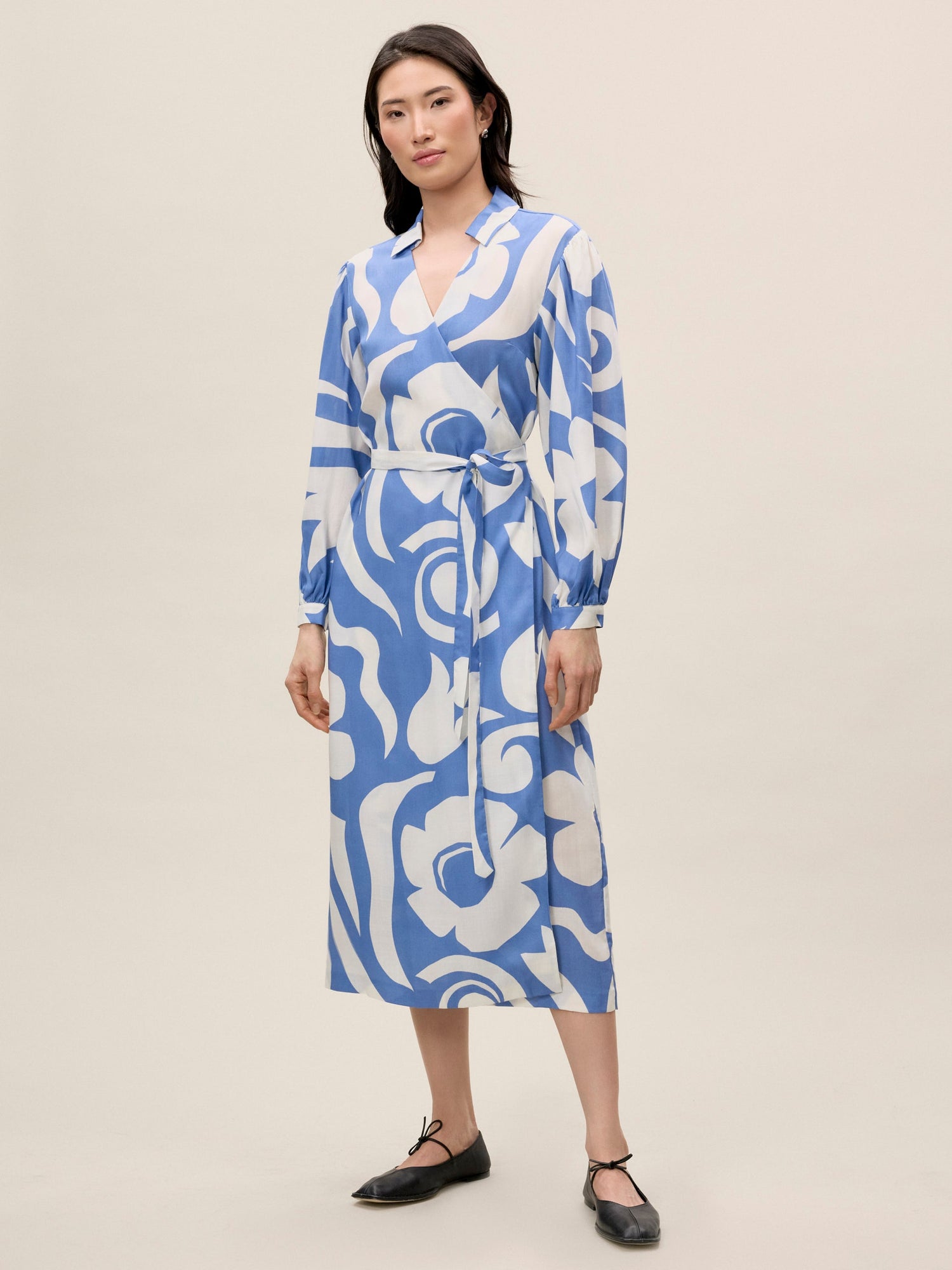 Silhouette Fleur Long Sleeve Whisper Dress | French Blue Combo