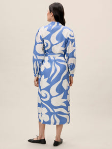 Silhouette Fleur Long Sleeve Whisper Dress | Silhouette Fleur French Blue Combo