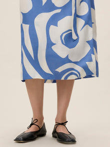 Silhouette Fleur Long Sleeve Whisper Dress | Silhouette Fleur French Blue Combo