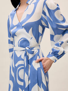 Silhouette Fleur Long Sleeve Whisper Dress | Silhouette Fleur French Blue Combo