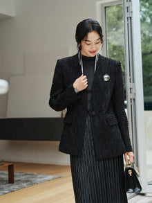 Tweed-Style Jacket | Black
