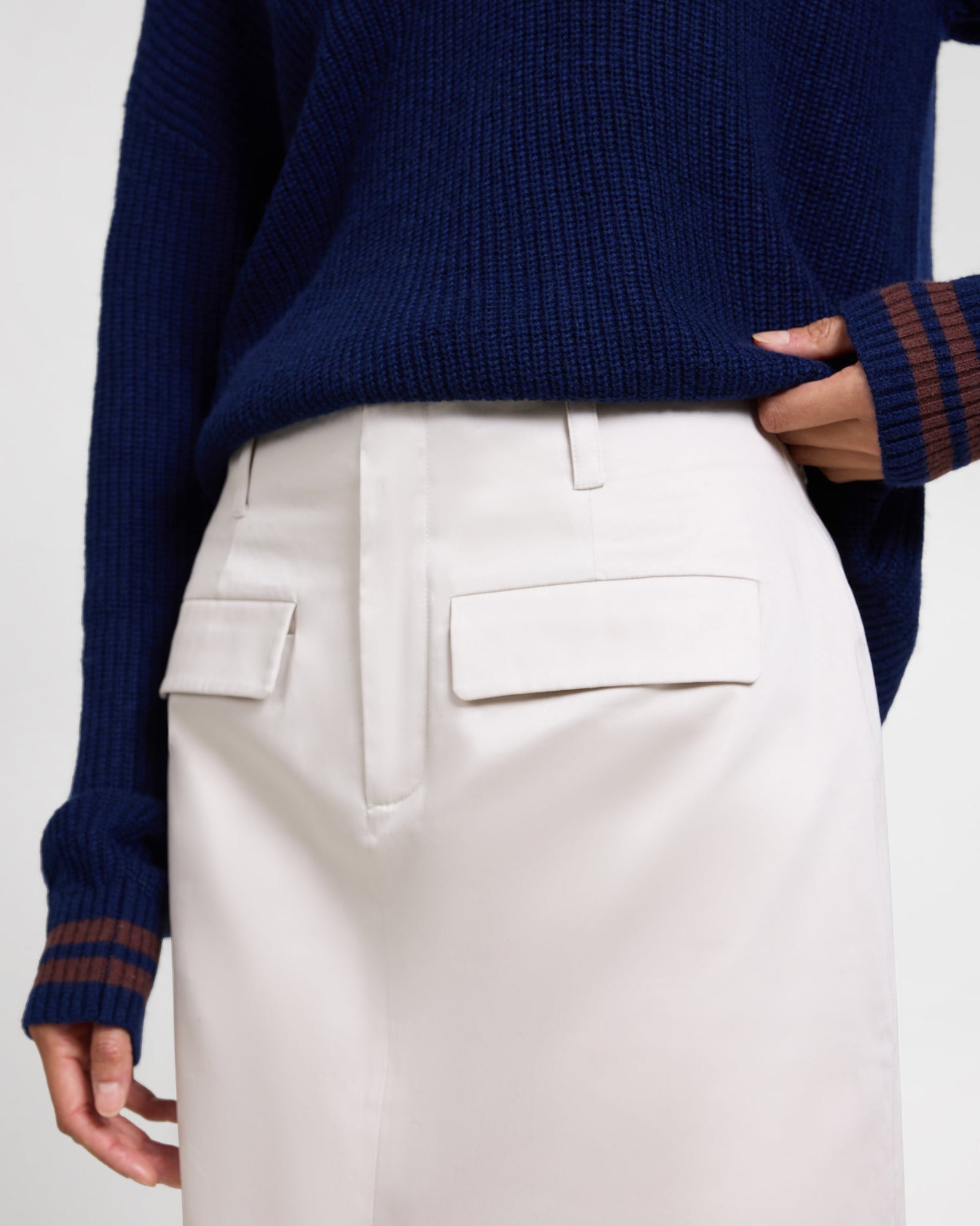 Womens | Front Slit Midi Skirt | Black