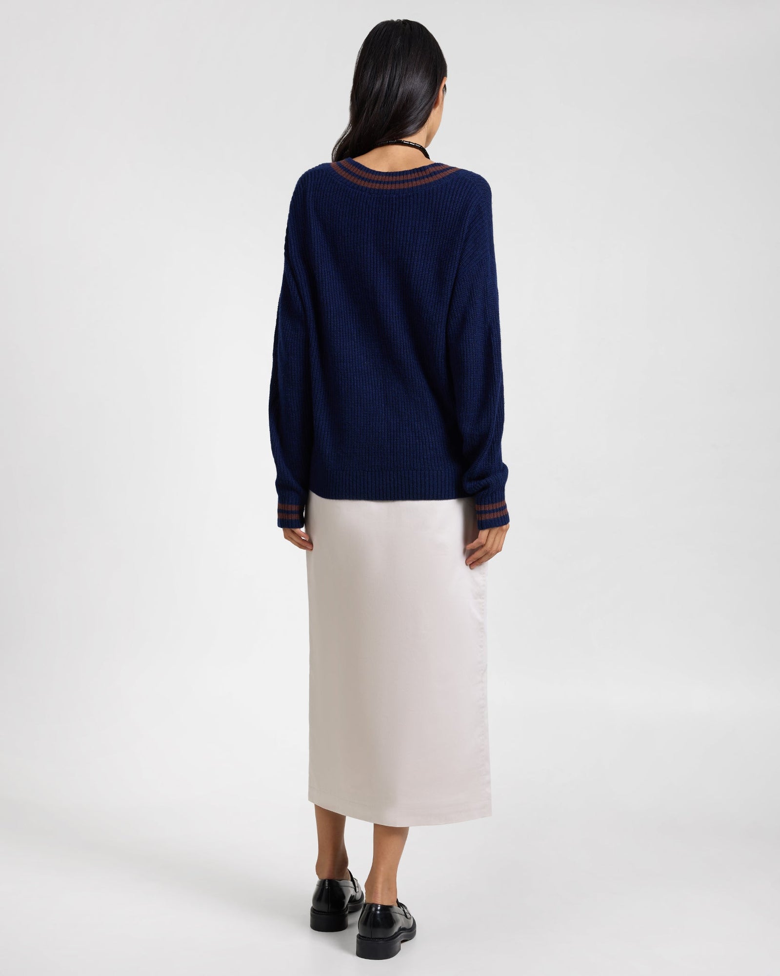 Womens | Front Slit Midi Skirt | Black