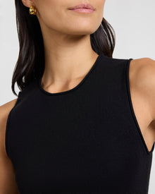 Womens | Fitted Micro Rib Tank | Cobalt Blue Melange