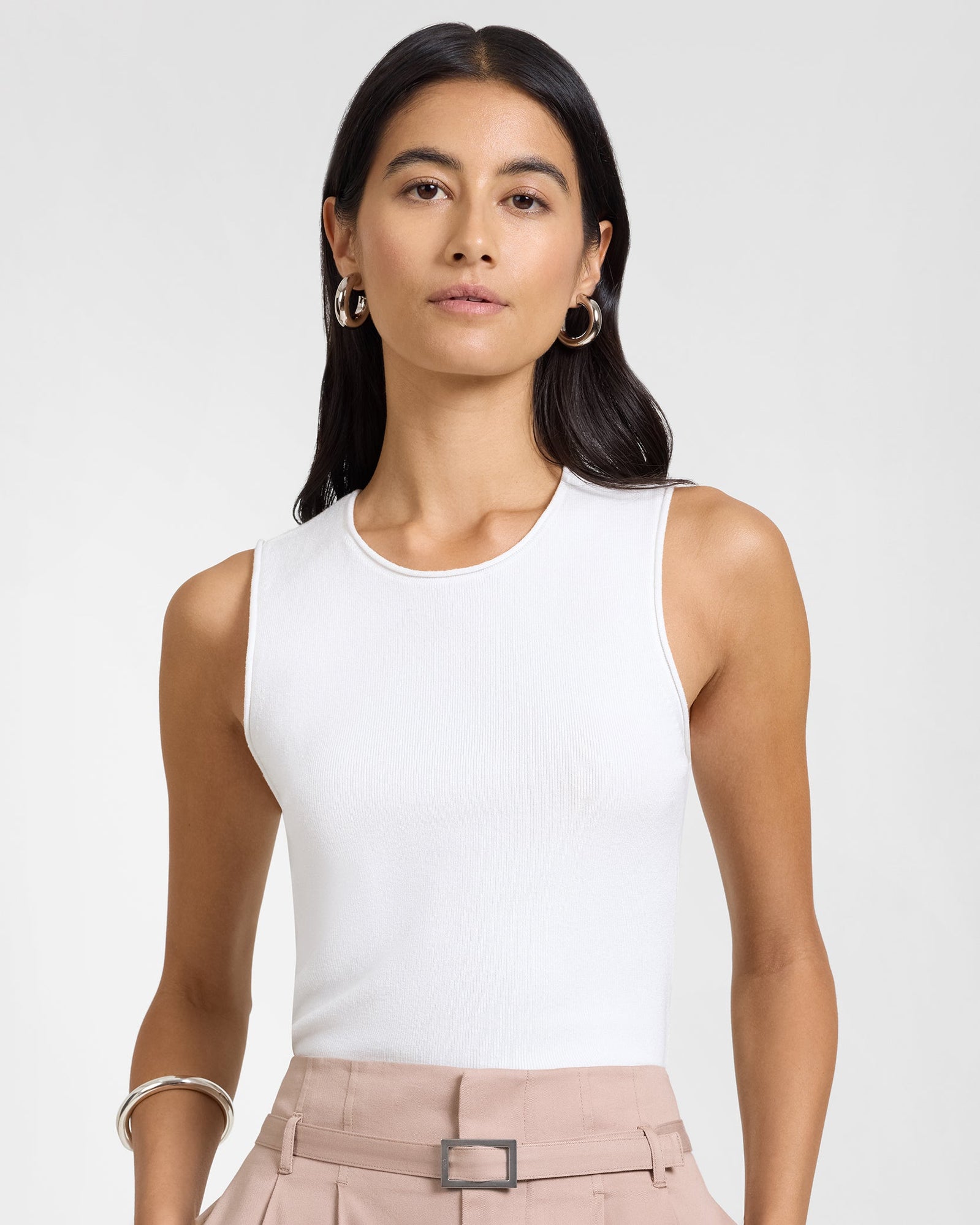 Womens | Fitted Micro Rib Tank | White