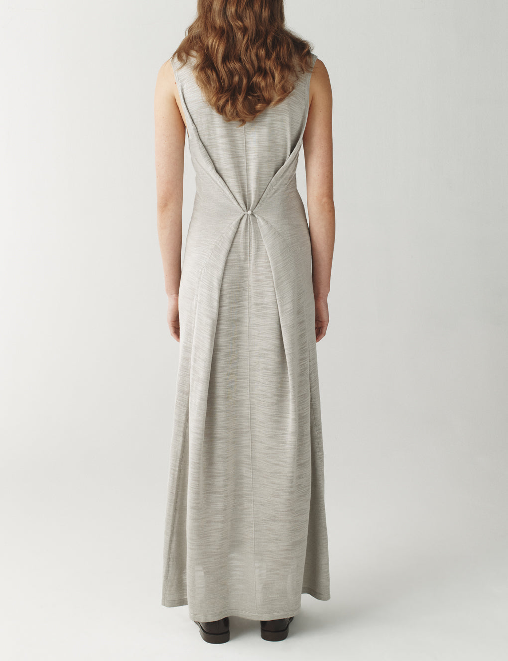 Womens | The Strata Dress in Striated Silk | Shale