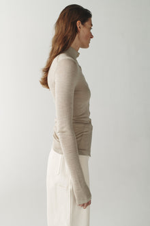 Womens | The Ansel Sweater In Striated Silk | Carbon