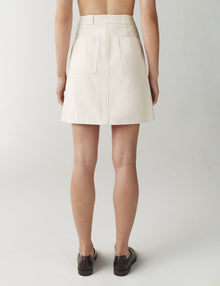 Womens | The Mini Utility Skirt in Washed Canvas | Chalk