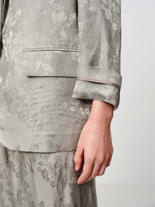 Linen Jacquard Jacket | Grey
