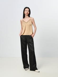 Silk V-neck layering camisole | Brown