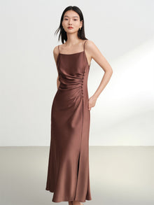 Tri-acetate Slip Dress | Brown