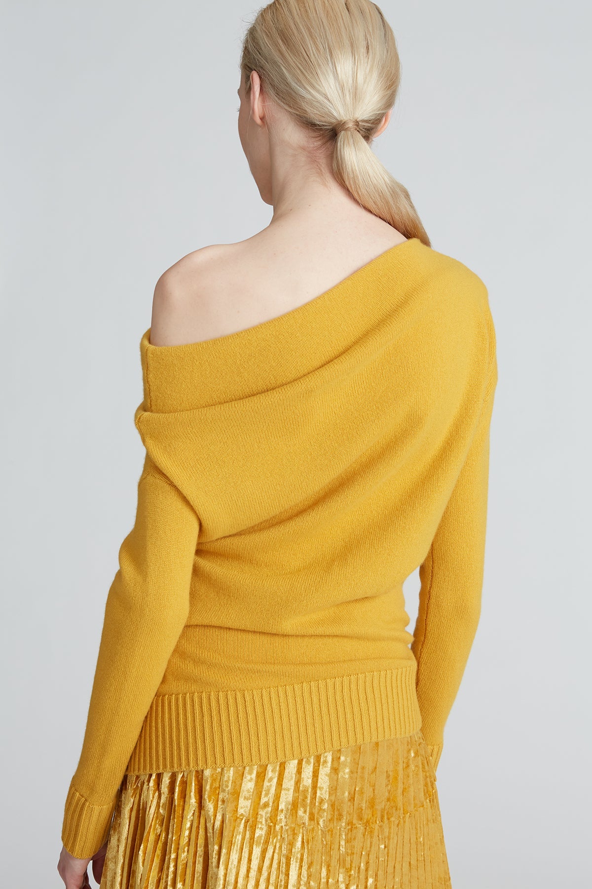 Halston | Jayda Shoulder Drape Sweater | Dijon