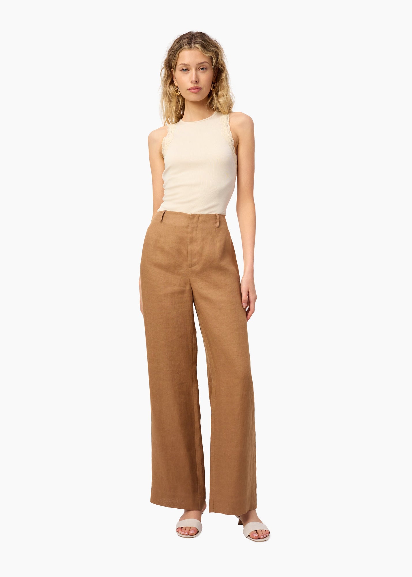 Iracemi High Rise Linen Pant | Butterscotch