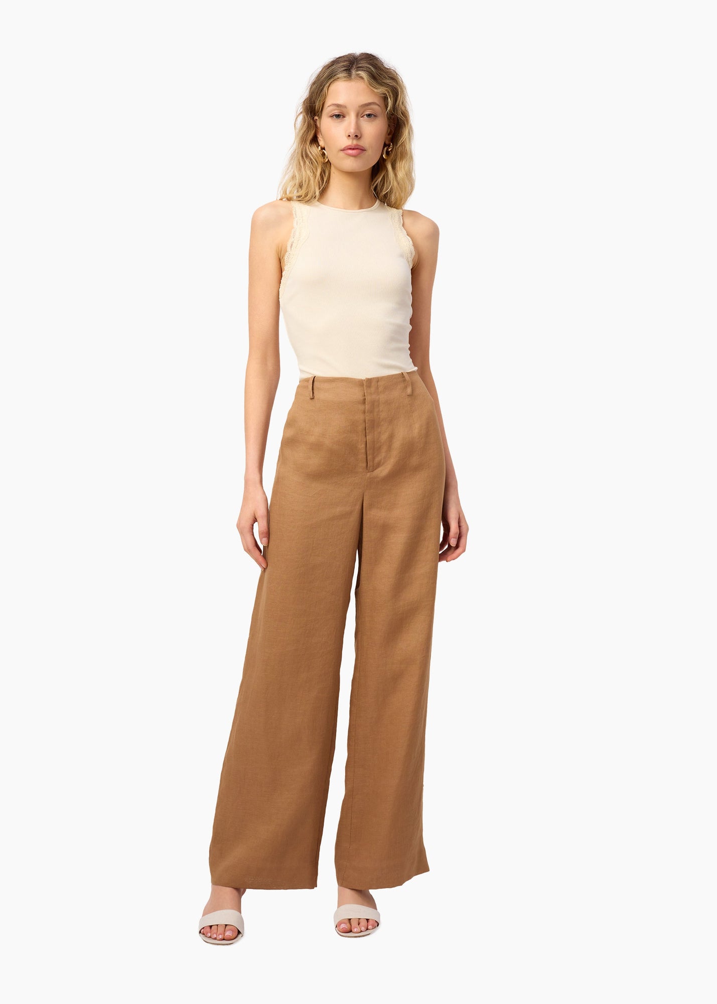 Iracemi High Rise Linen Pant | Butterscotch