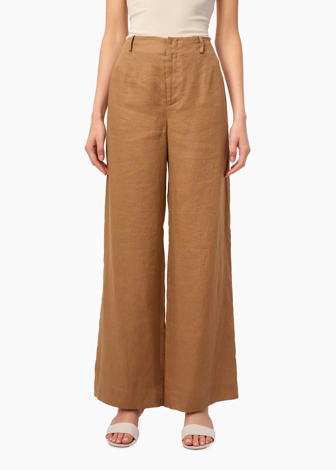 Iracemi High Rise Linen Pant | Butterscotch