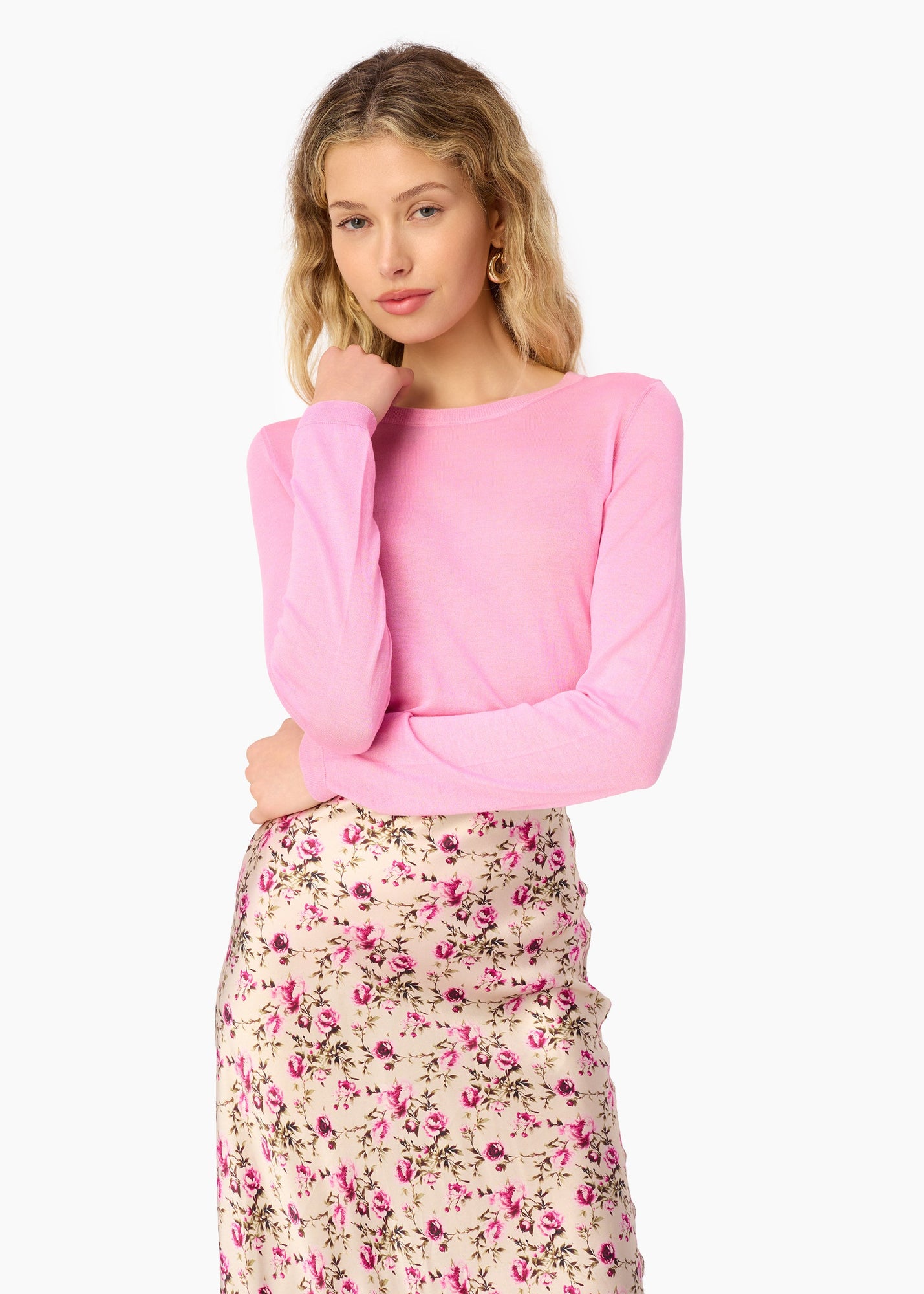 Jaime Lightweight Knit Top | Camellia