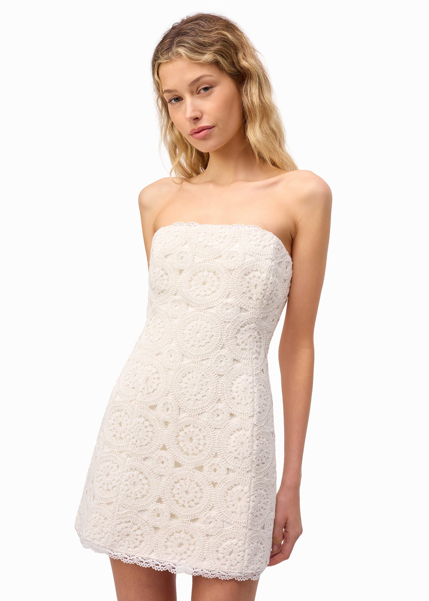 Yareli Crochet Mini Dress | Macadamia
