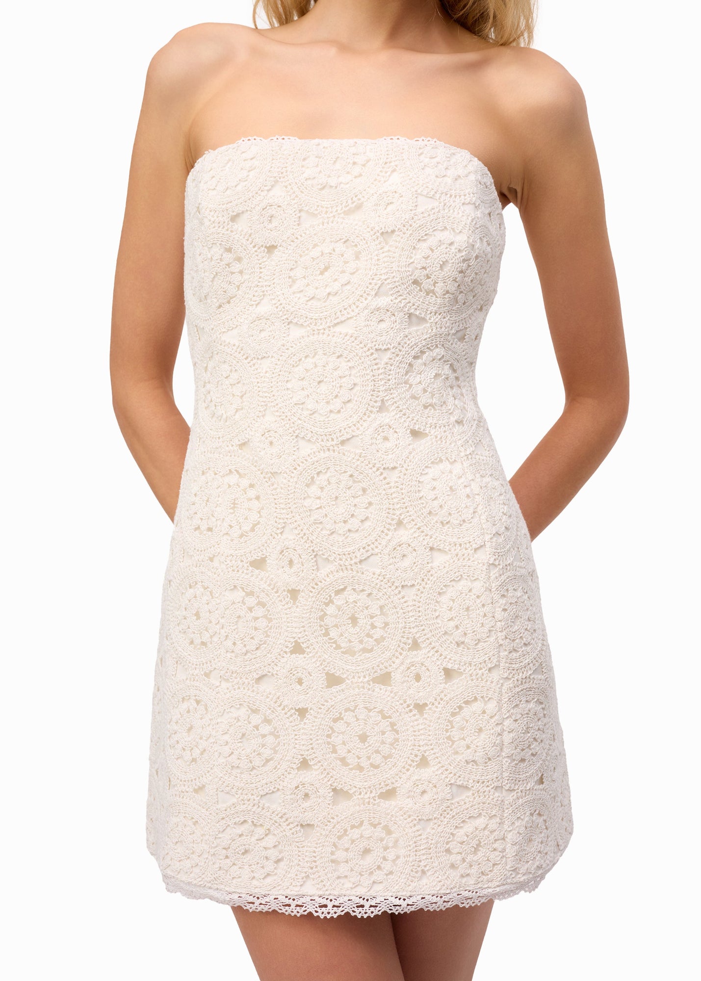 Yareli Crochet Mini Dress | Macadamia