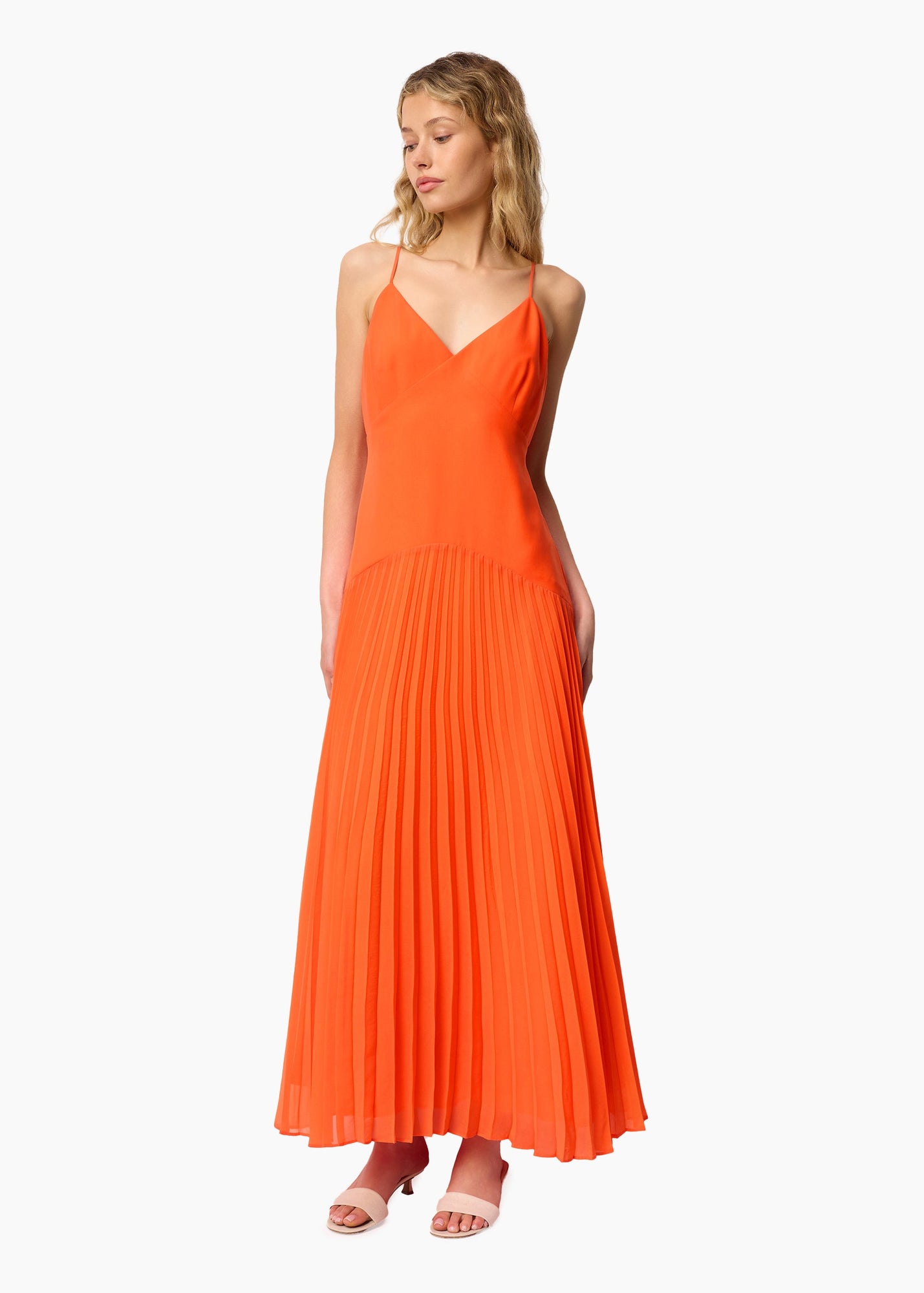 Jennelyn Chiffon Pleated Gown | Clementine