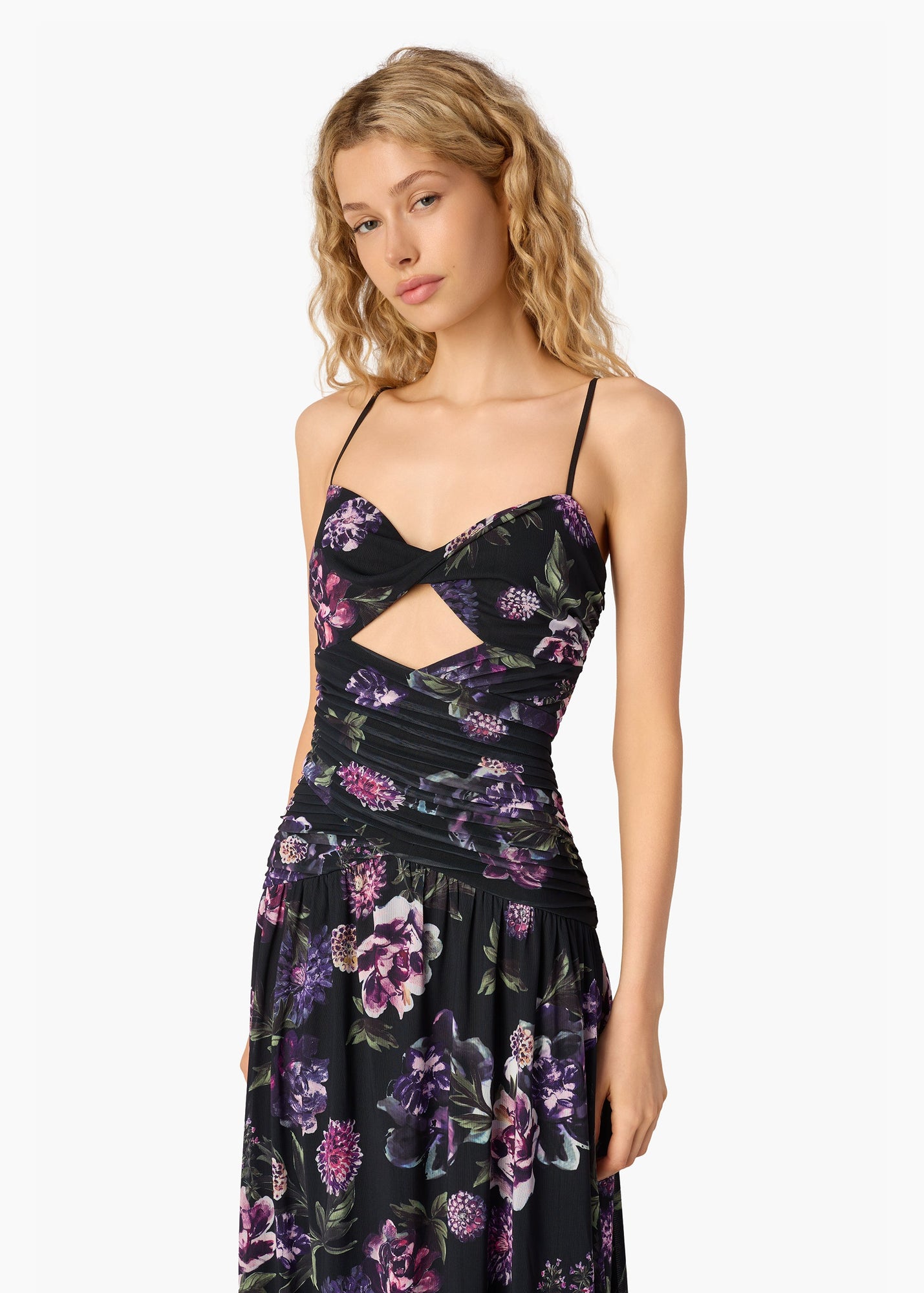 Tashi Mesh Maxi Dress | Dark & Stormy