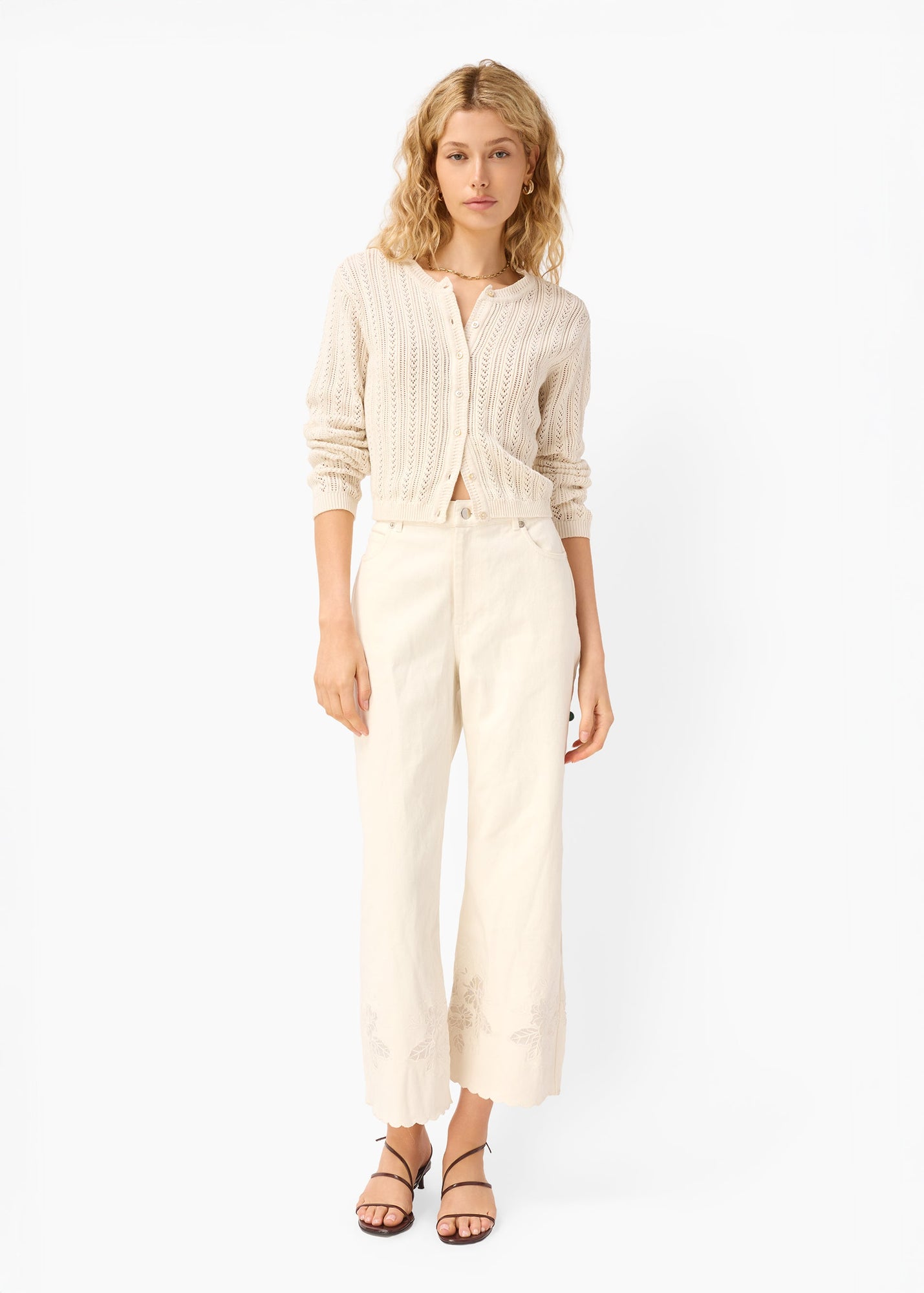 Dresden Cropped Cardigan | Macadamia