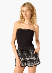 Rama Strapless Rib Knit Camisole | Black