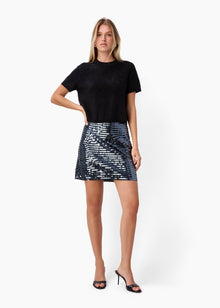Fayruz Mid Rise Sequin Mini Skirt | Coal