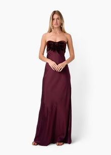 Lavinia Strapless Gown | Cranberry