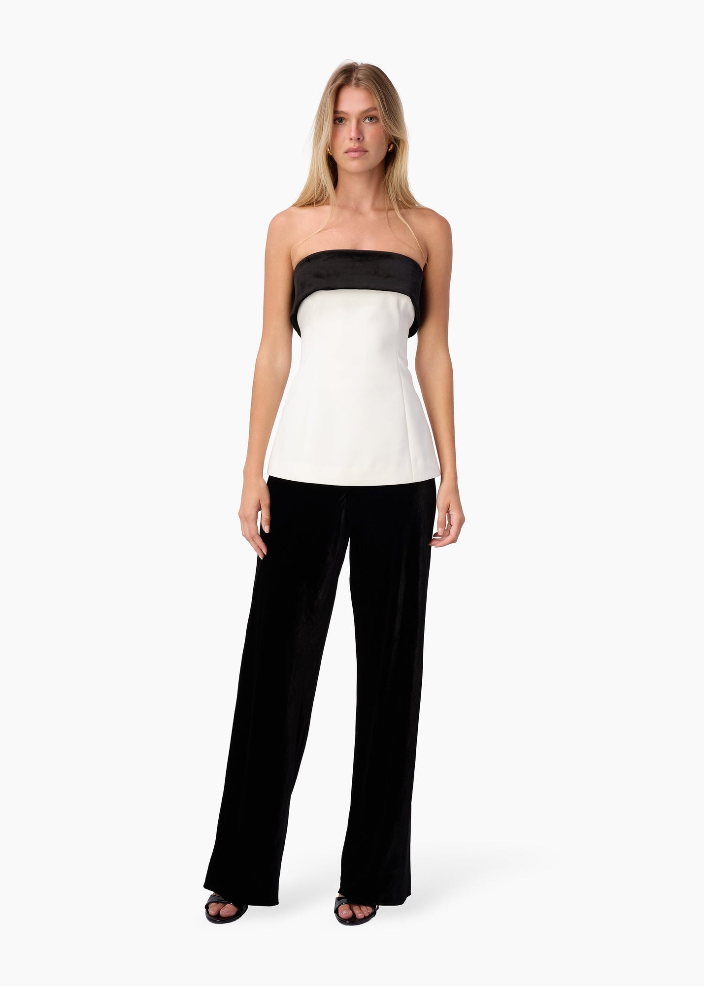 Rohan Strapless Top | White/Black