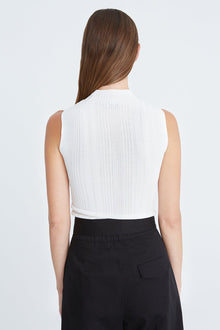 Halston | Sloane Knit High Neck Top | Chalk