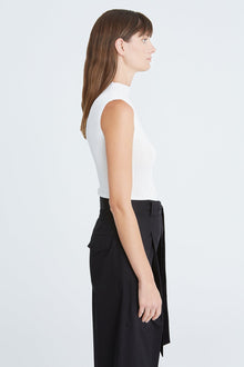 Halston | Sloane Knit High Neck Top | Chalk