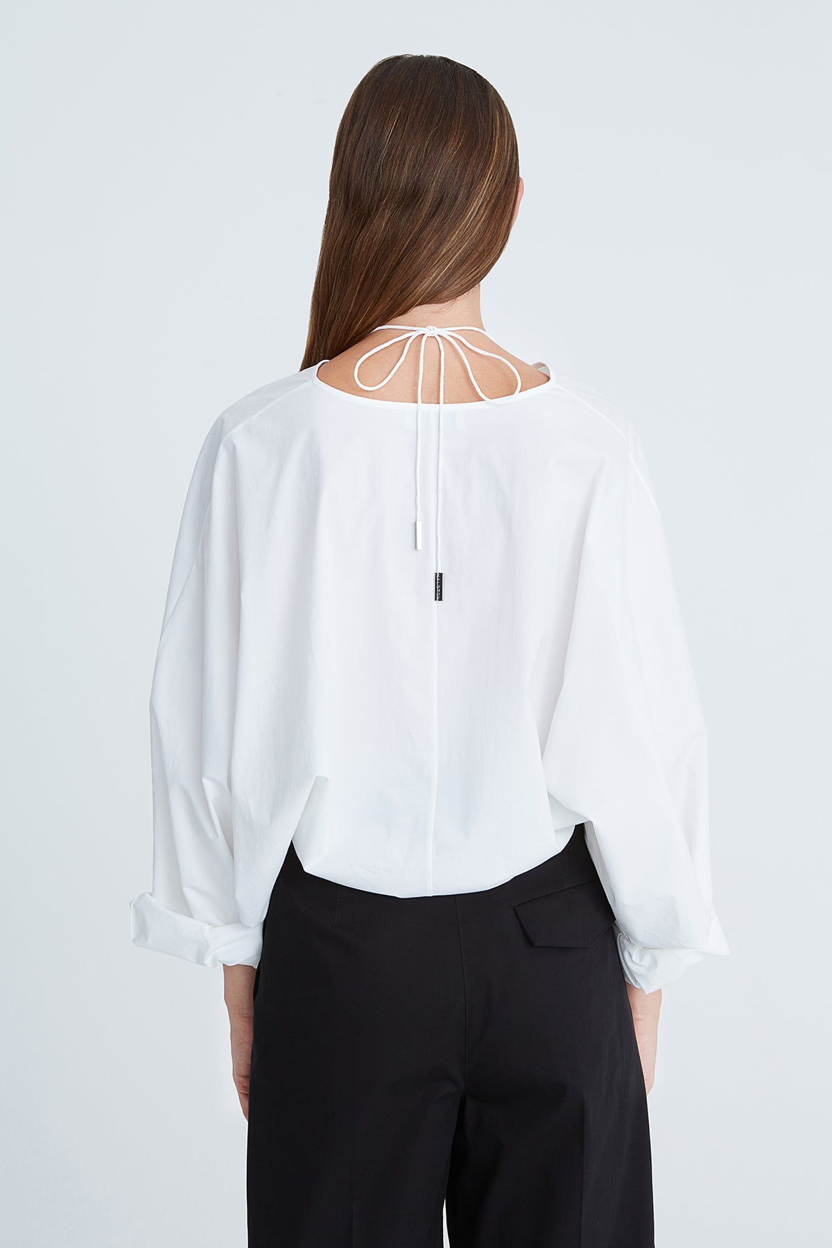 Halston | Alana Cotton Shirting Top | Optic White