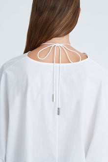 Halston | Alana Cotton Shirting Top | Optic White