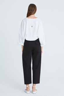Halston | Alana Cotton Shirting Top | Optic White