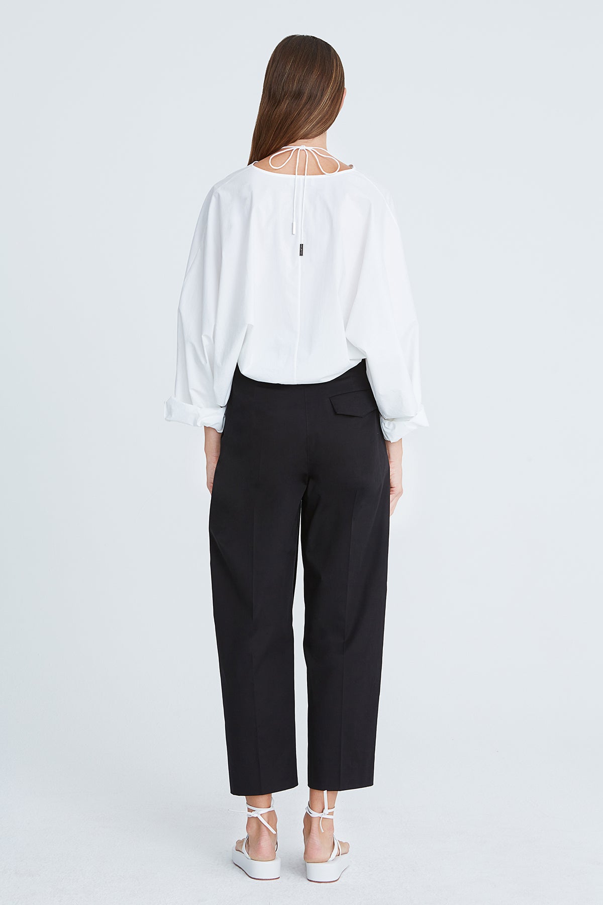 Halston | Alana Cotton Shirting Top | Optic White