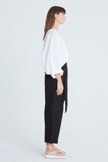 Halston | Alana Cotton Shirting Top | Optic White