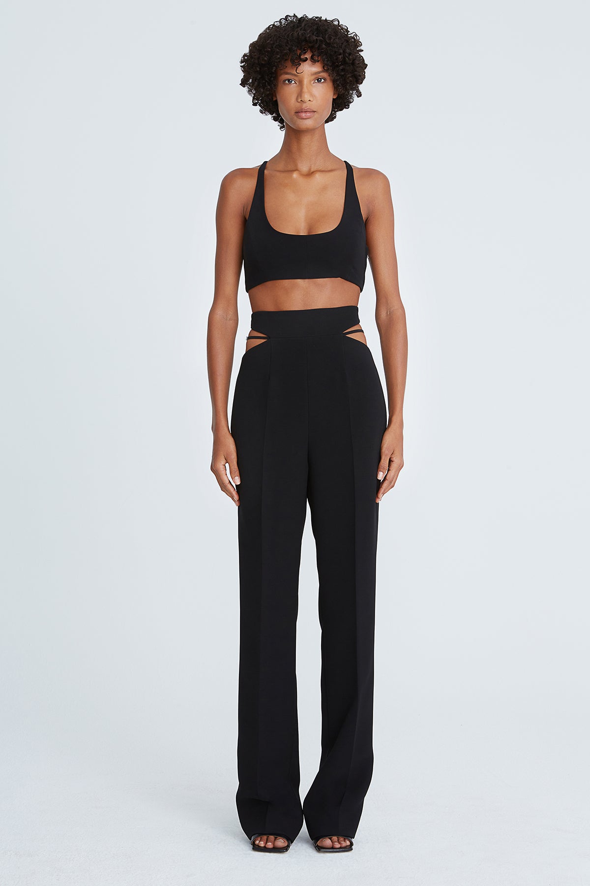 Halston | Gwen Crepe Scoop Neck Bralette | Black