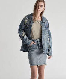 2020 High Waist Mini Denim Skirt | Blue Society