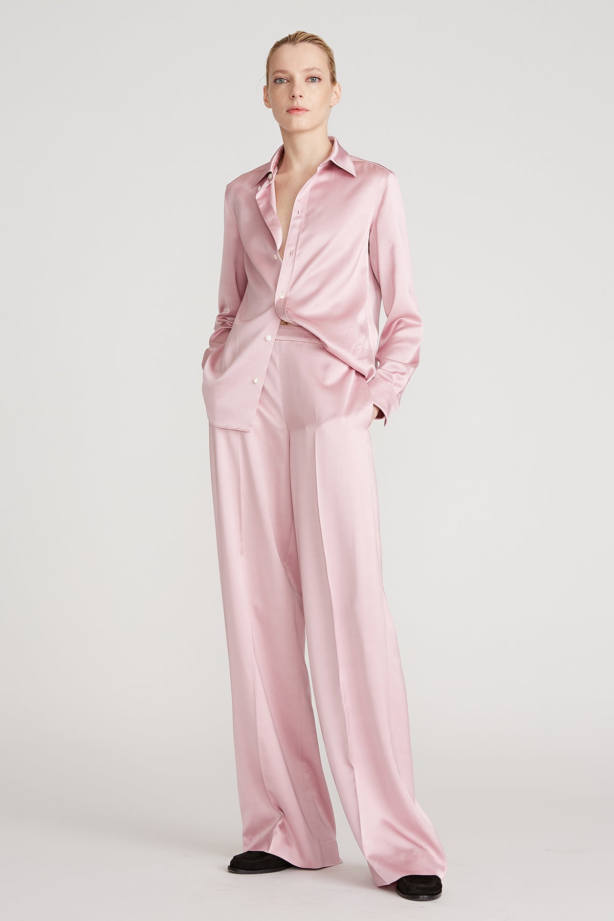Halston | Aleah Satin Pant | Dusty Rose