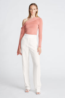 Halston | Karter Pant In Crepe/Satin | Chalk