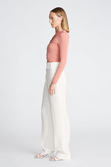 Halston | Karter Pant In Crepe/Satin | Chalk