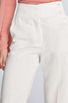 Halston | Karter Pant In Crepe/Satin | Chalk