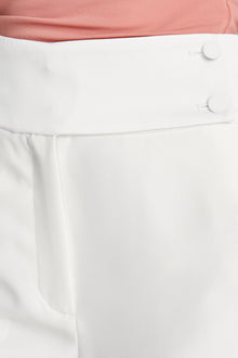 Halston | Karter Pant In Crepe/Satin | Chalk